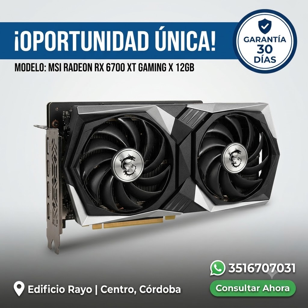 RX 6700 XT GAMING X 12GB - MSI RADEON - EXCELENTE ESTADO - Placas de video y hardware