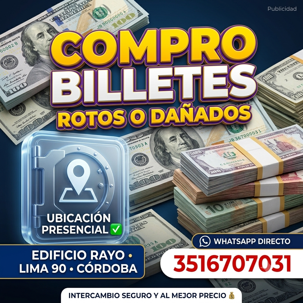 ¿Tenés billetes rotos, dañados o manchados - Servicios digitales en Córdoba